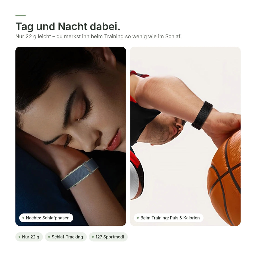 Tag und Nacht am Handgelenk – im Schlaf und beim Training