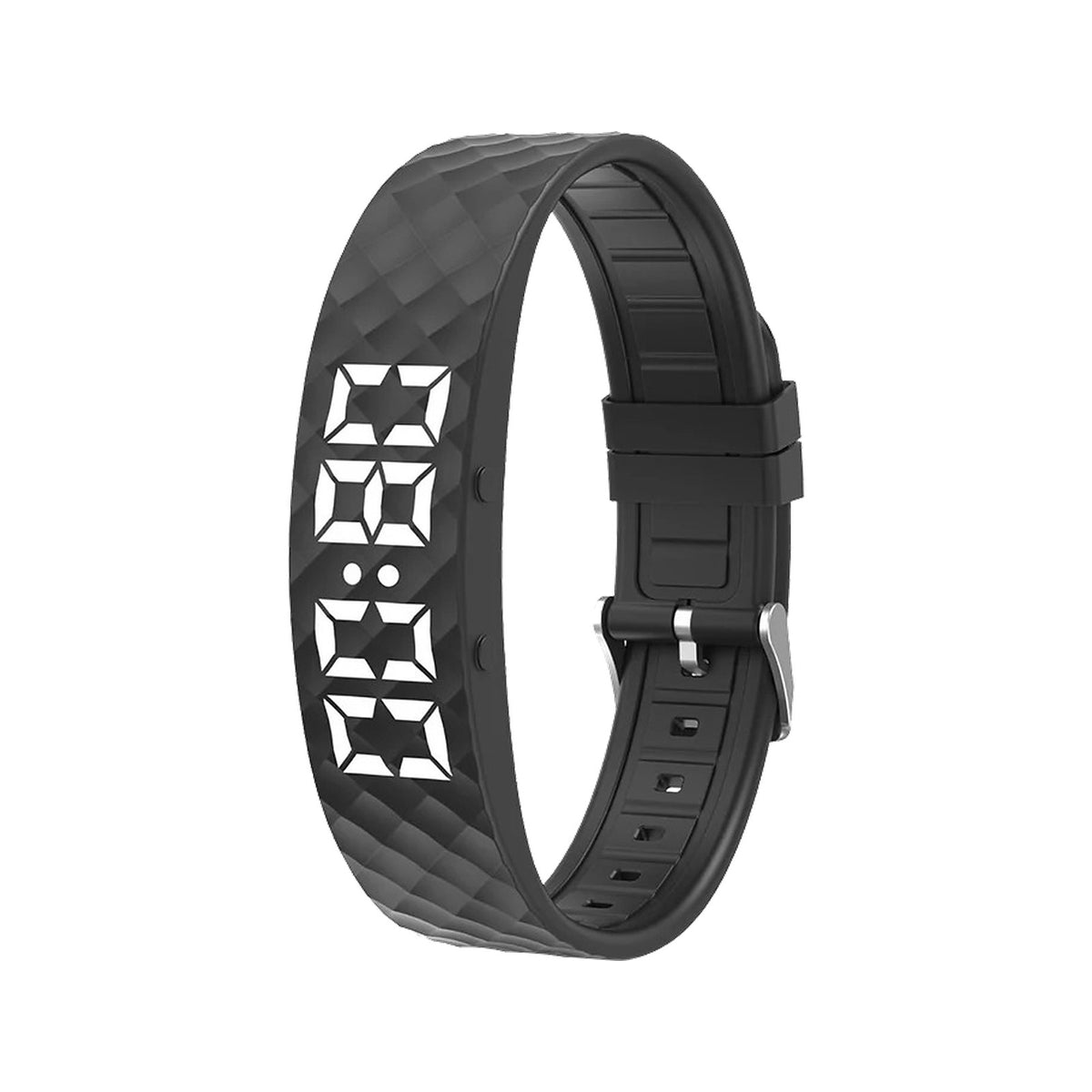 Vibrationswecker-Armband in Schwarz mit LED-Anzeige