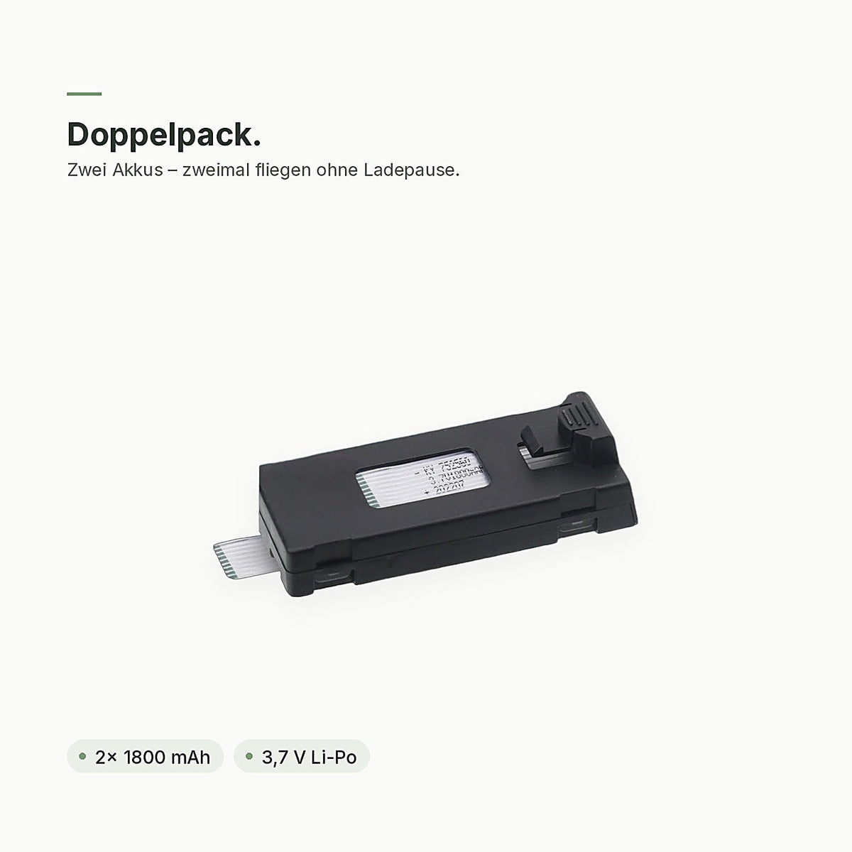 flynk V5 Ersatz-Akku 1800 mAh im Doppelpack