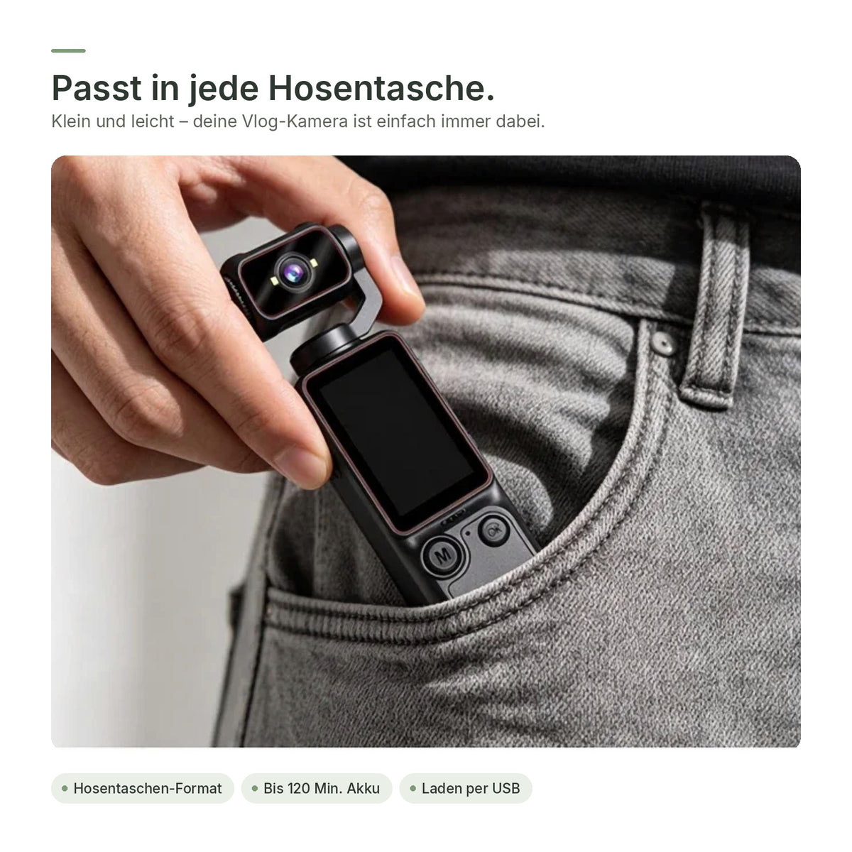flynk C3 passt in die Hosentasche