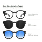 Drei Glas-Sets der flynk G4: klar mit Blaulichtfilter, getönt, Verlauf