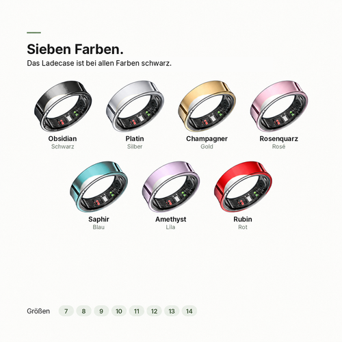 flynk R3 – alle sieben Farben mit glatter Oberfläche, Ladecase immer in Schwarz