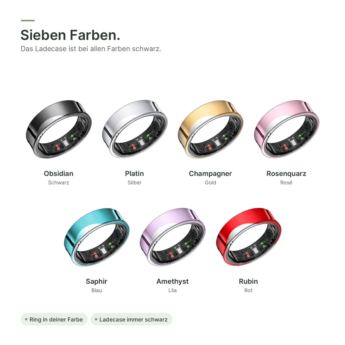 flynk R3 in sieben Farben, Ladecase immer schwarz