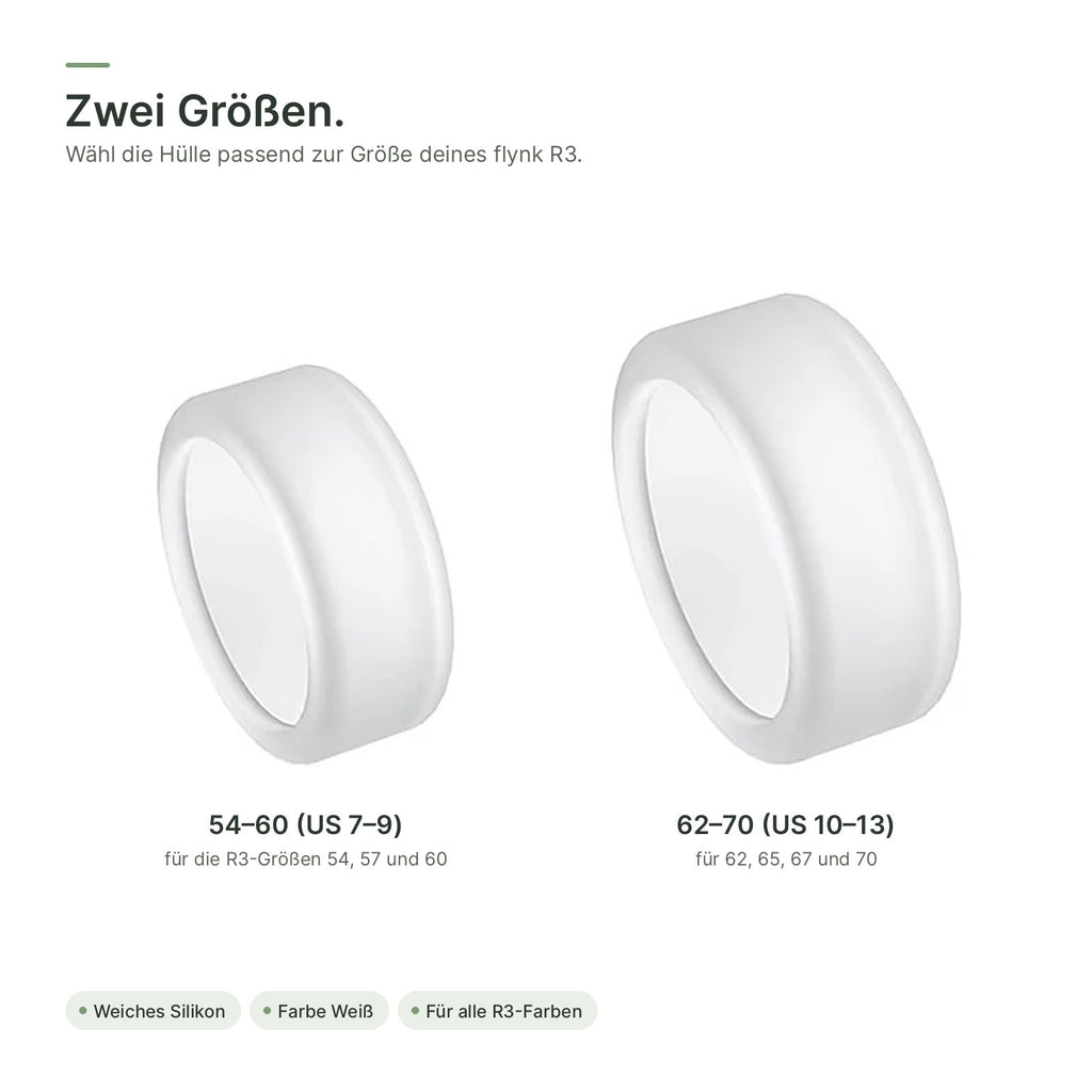 Schutzhülle in zwei Größen: 54–60 (US 7–9) und 62–70 (US 10–13)