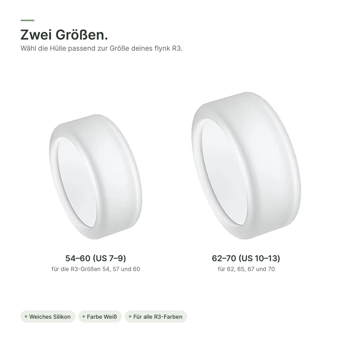 Schutzhülle in zwei Größen: 54–60 (US 7–9) und 62–70 (US 10–13)