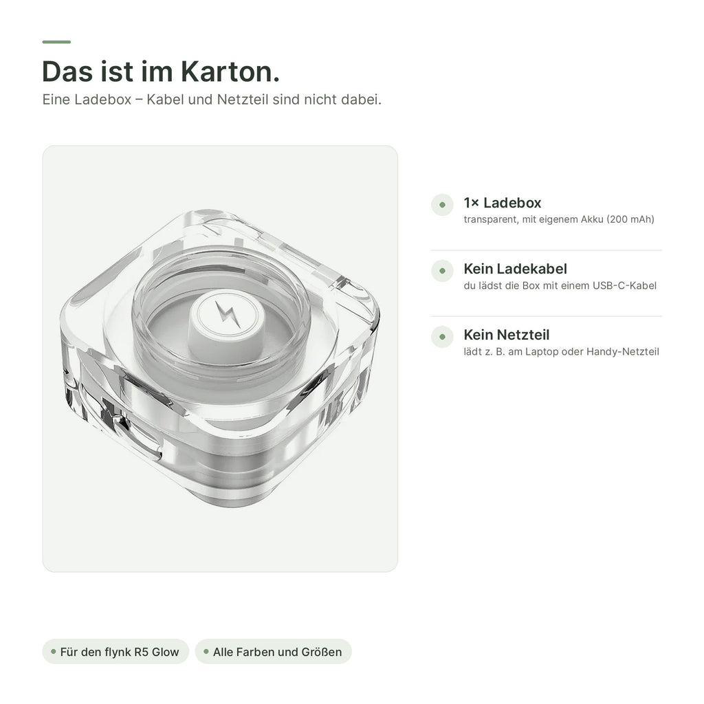 Lieferumfang: eine Ladebox, ohne Ladekabel und Netzteil
