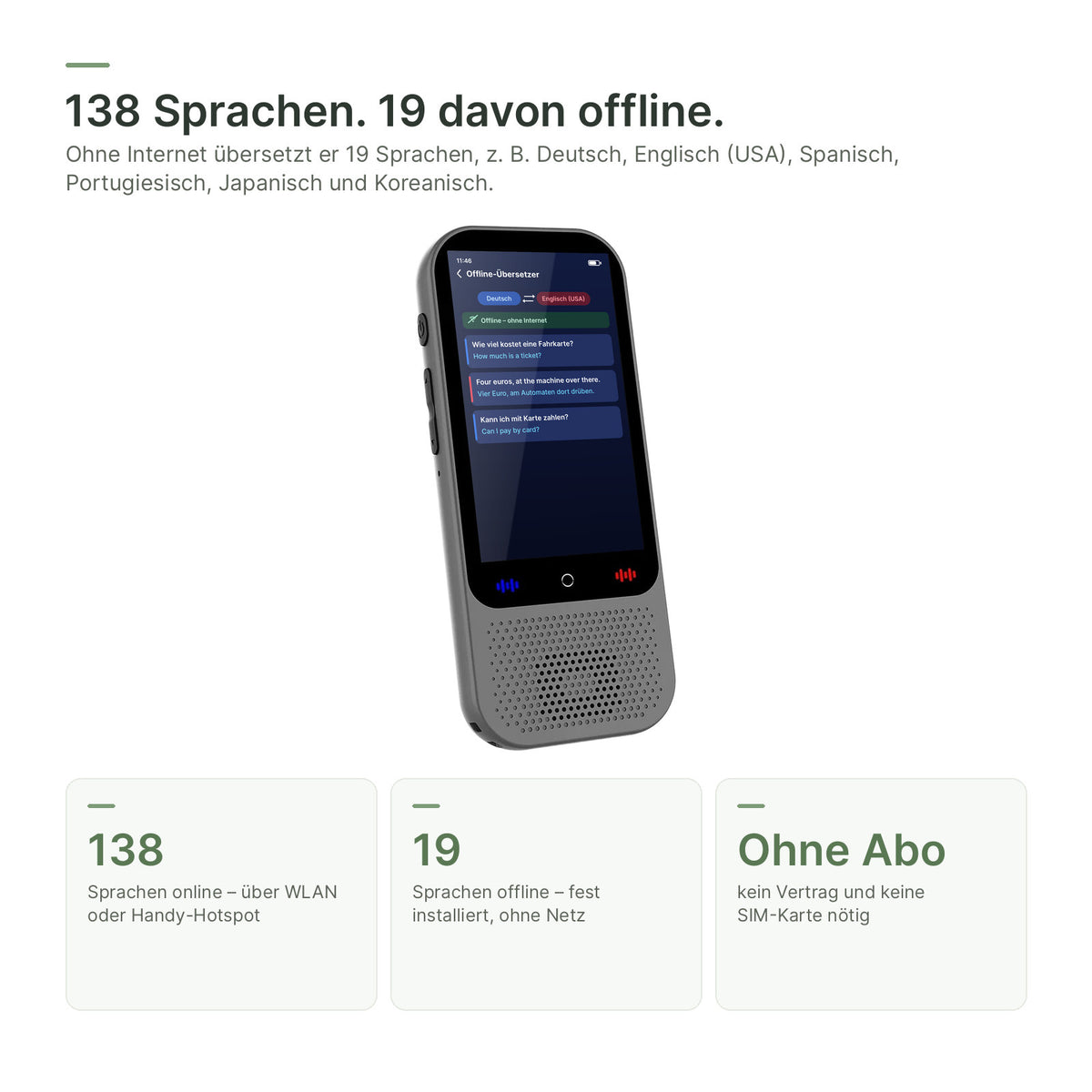 138 Sprachen online, 19 offline – Offline-Übersetzung Deutsch–Englisch ohne Internet