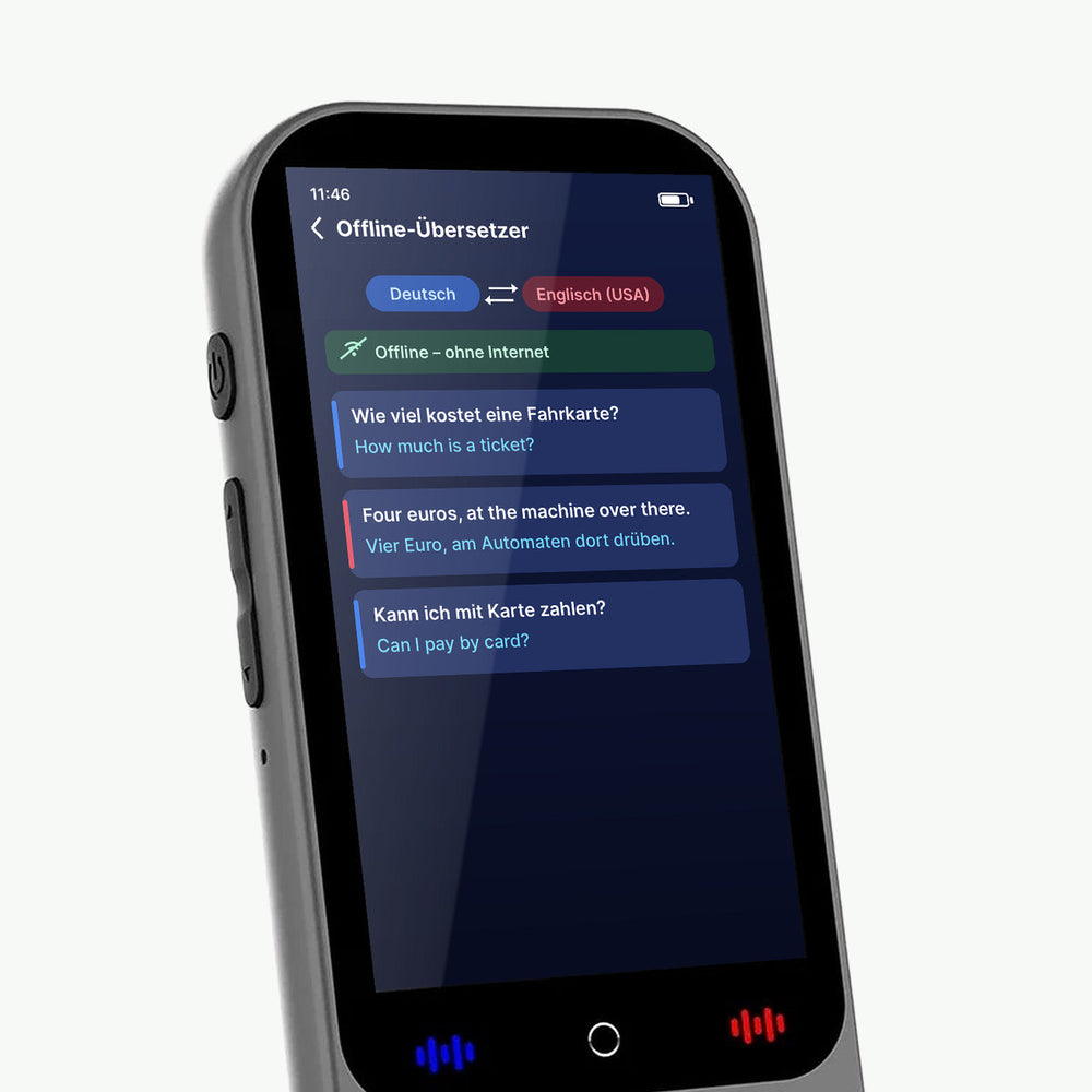 Display im Offline-Modus: Deutsch–Englisch ohne Internet