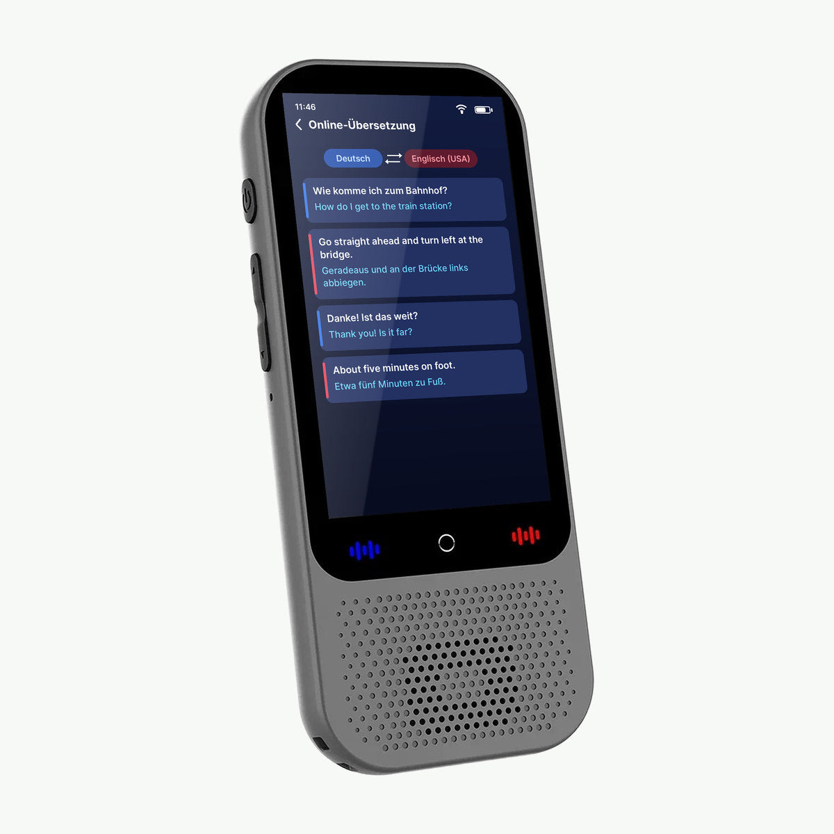 Übersetzung als Text auf dem Display