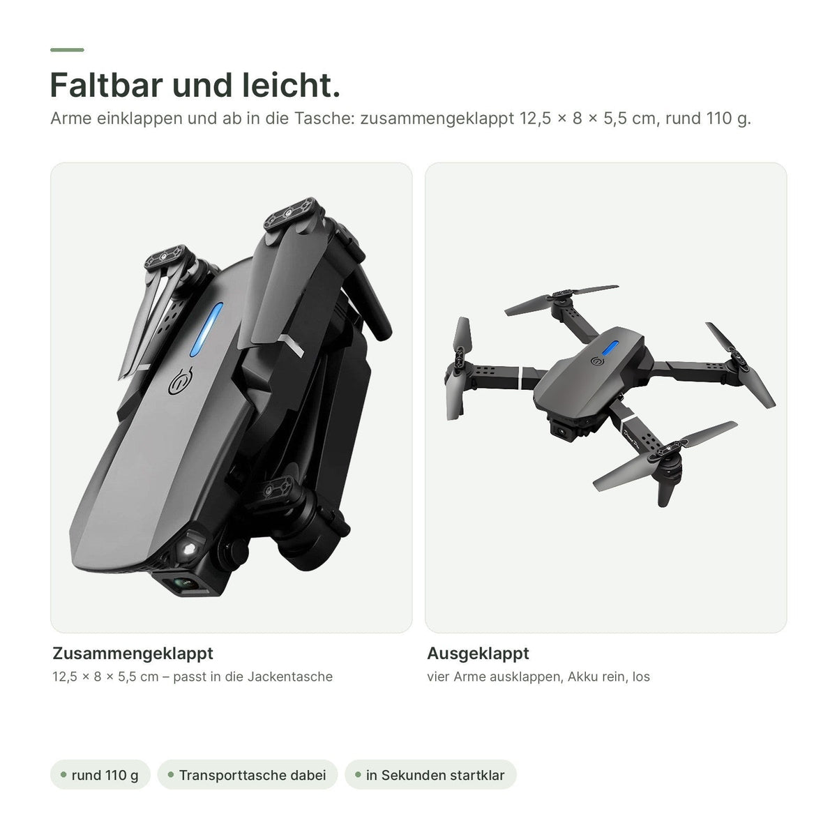 flynk V5 Max zusammengeklappt und ausgeklappt